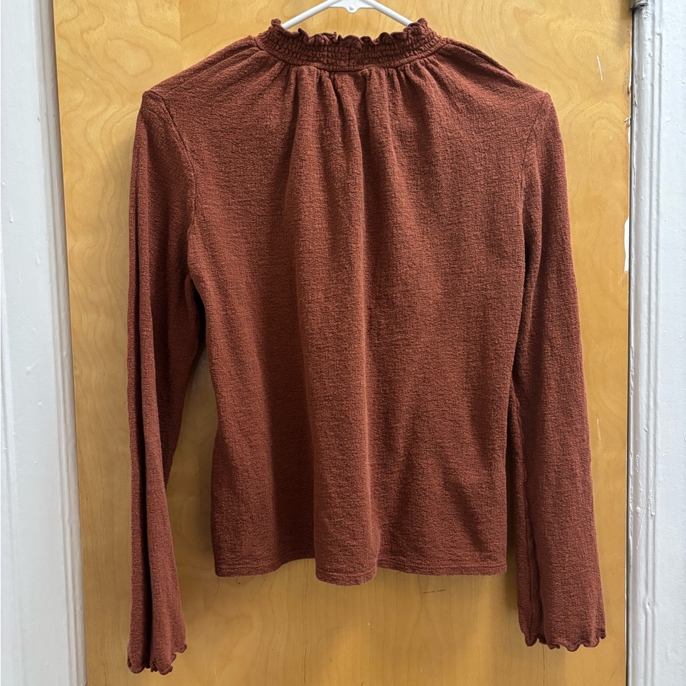 Madewell Texture & Thread Ruffled Mockneck Top - Picture 3 of 5